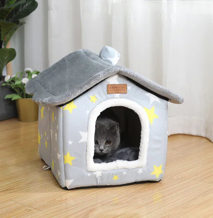 Warm Closed Dog Kennel Bed House for Pets