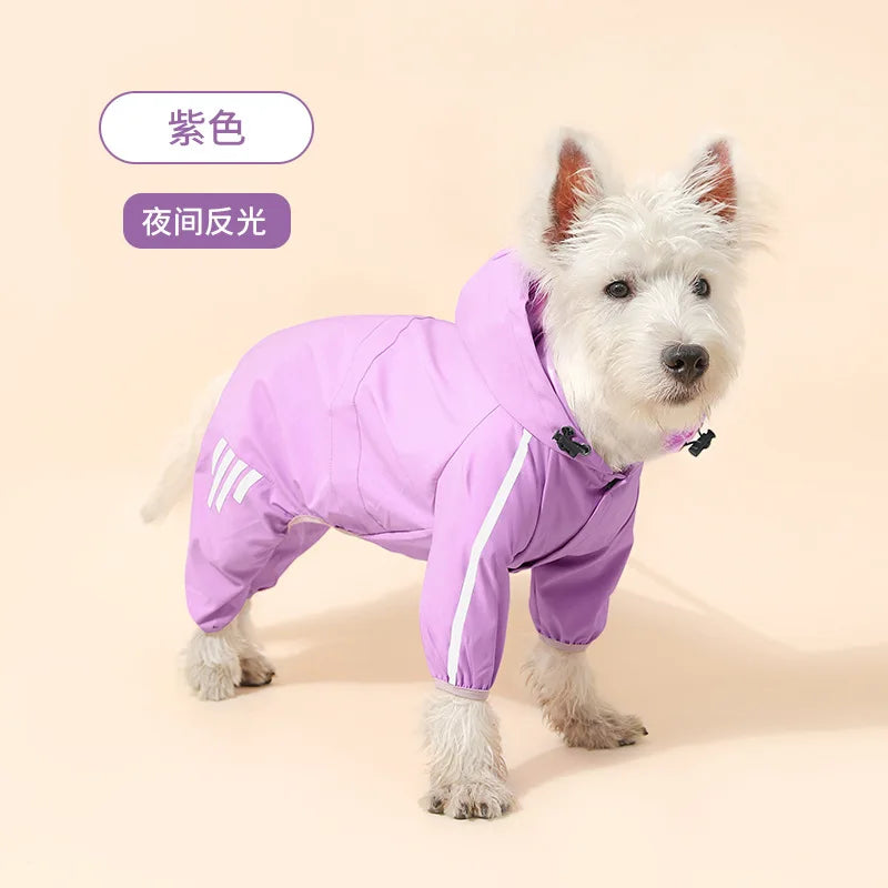 Reflective dog raincoat