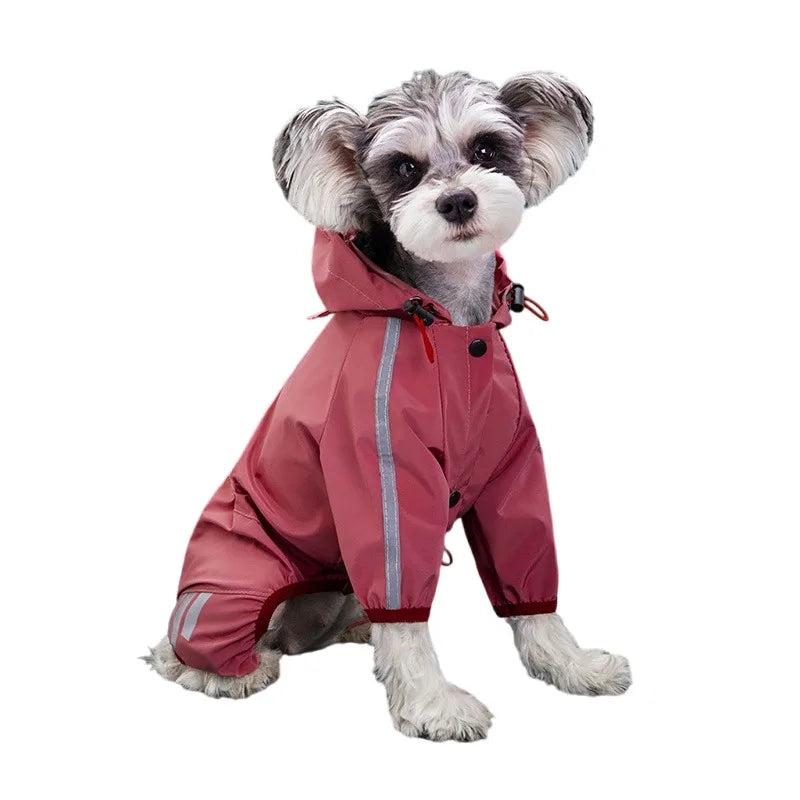 Reflective dog raincoat