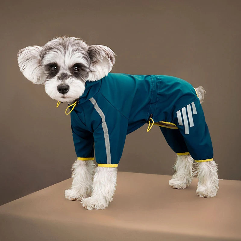 Reflective dog raincoat