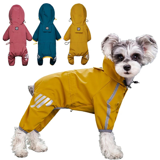 Reflective dog raincoat