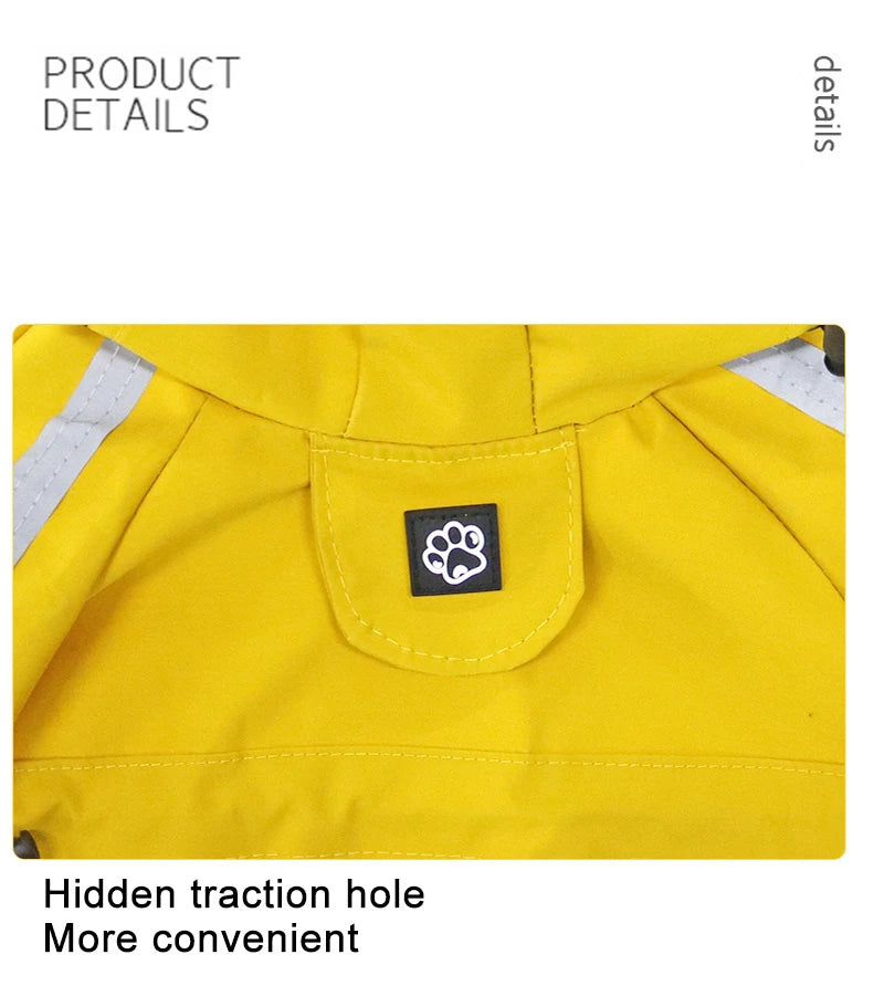 Reflective dog raincoat