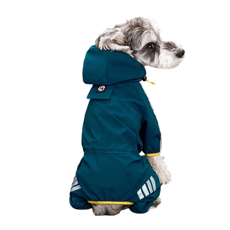 Reflective dog raincoat