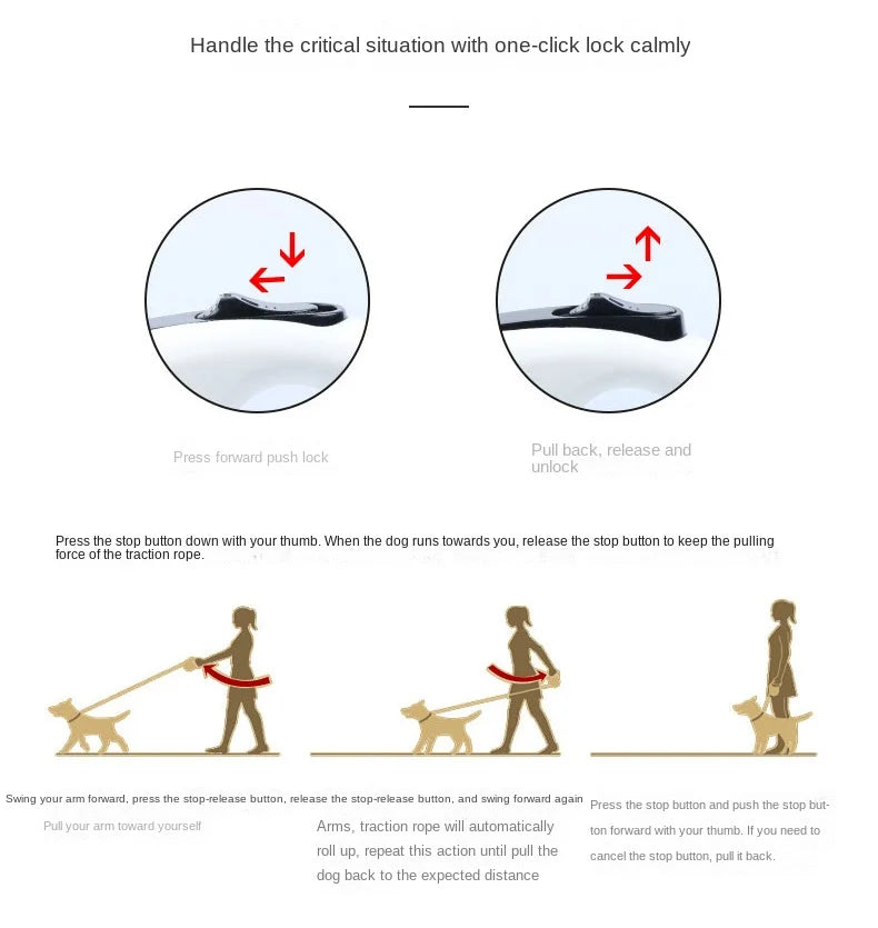 Dog Leash Large Small Medium Dog Leash Golden Hair Teddy Walk Cat Dog Mi Automatic Retractable Rope Small Animal Supplies