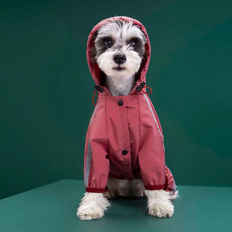Reflective dog raincoat