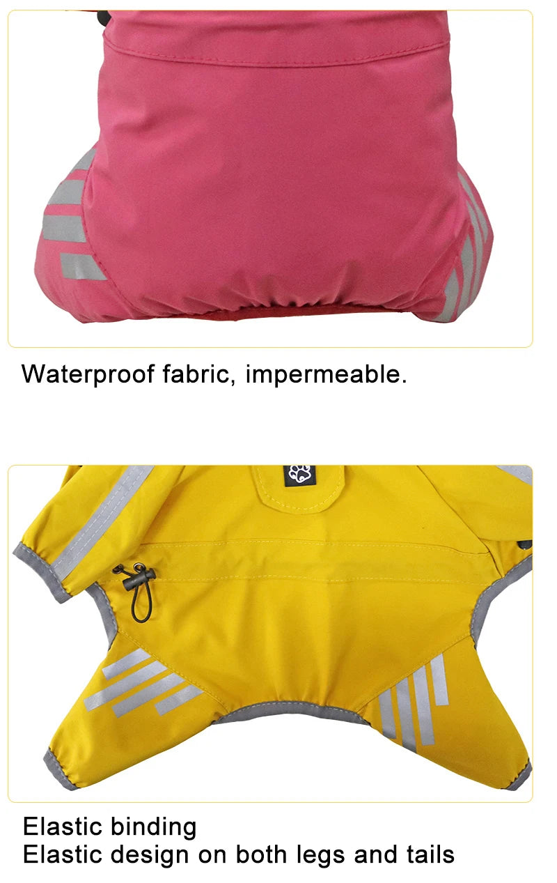 Reflective dog raincoat