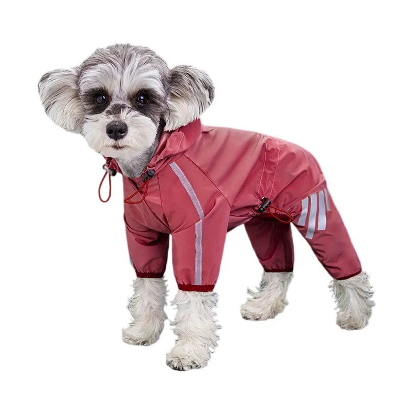 Reflective dog raincoat