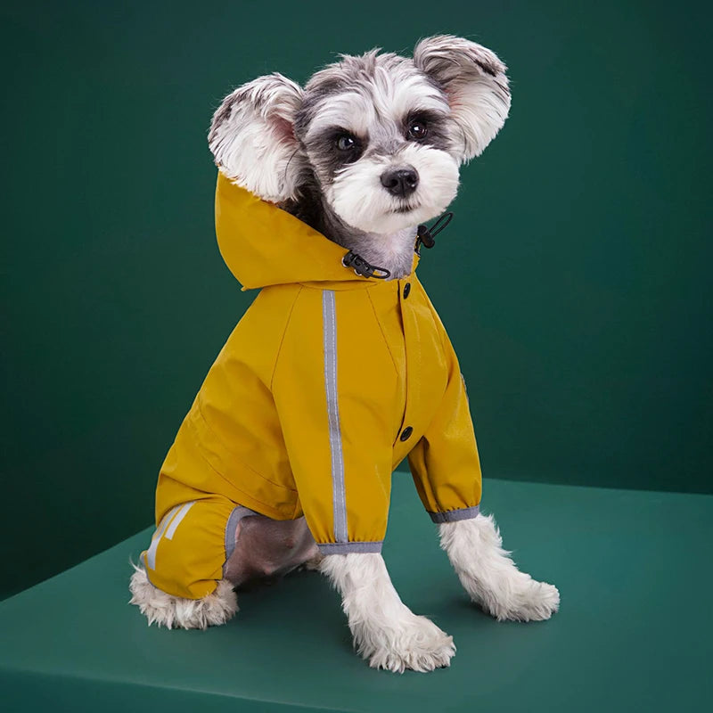 Reflective dog raincoat