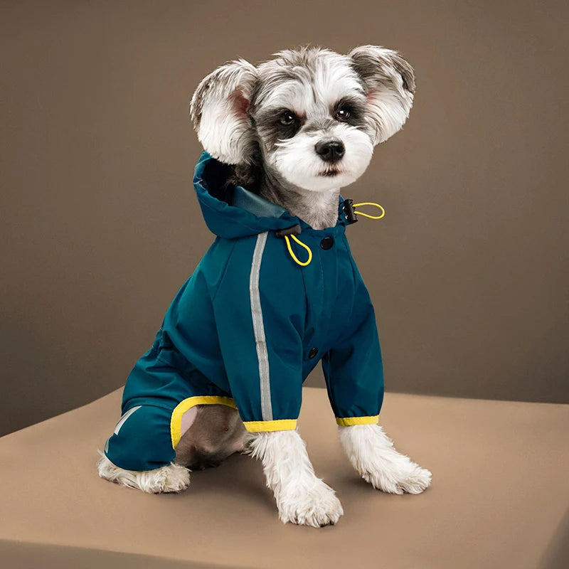 Reflective dog raincoat