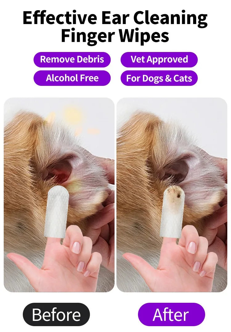 Pet ear cleaning wipes