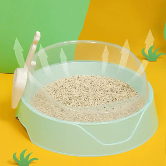 Large Semi-Enclosed Cat Litter Box with Shovel
