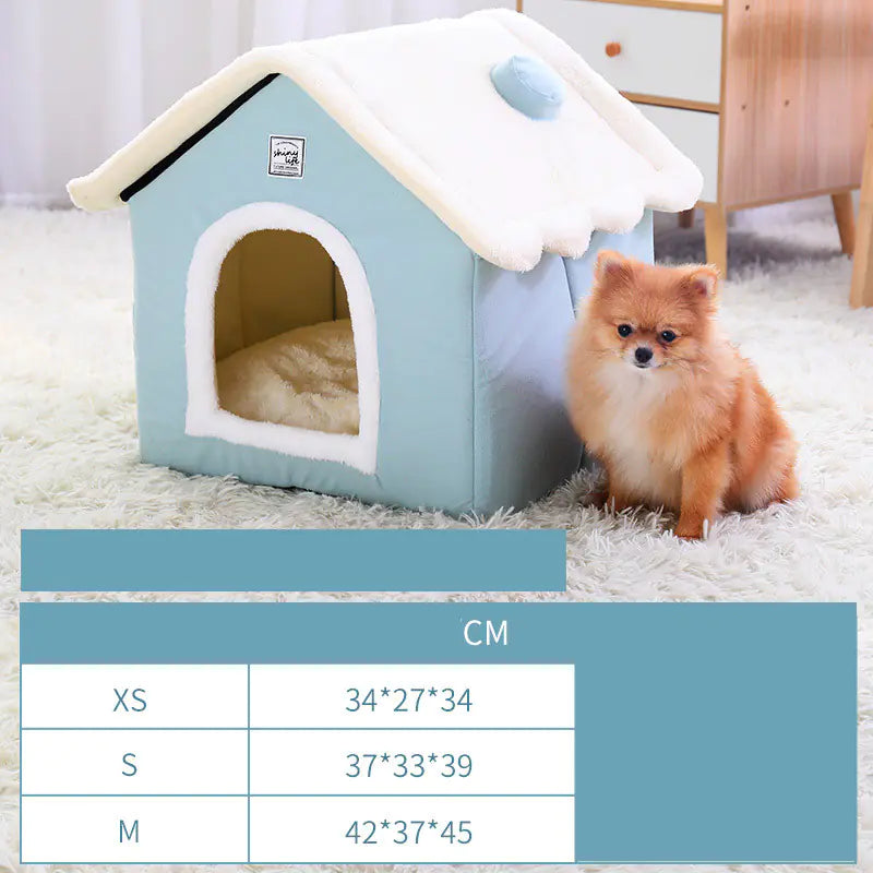 Warm Closed Dog Kennel Bed House for Pets